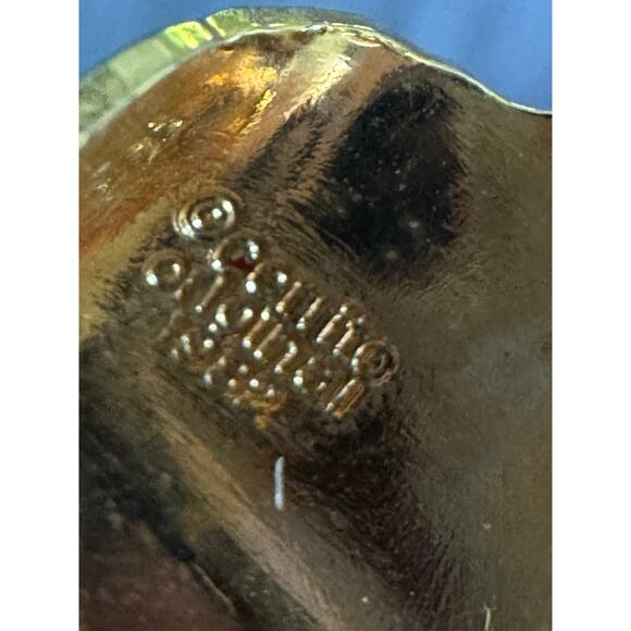 Signed Cerrito Original 1982 Brooch – Enamel Orchid Floral Gold Tone Pin - Picture 8 of 8